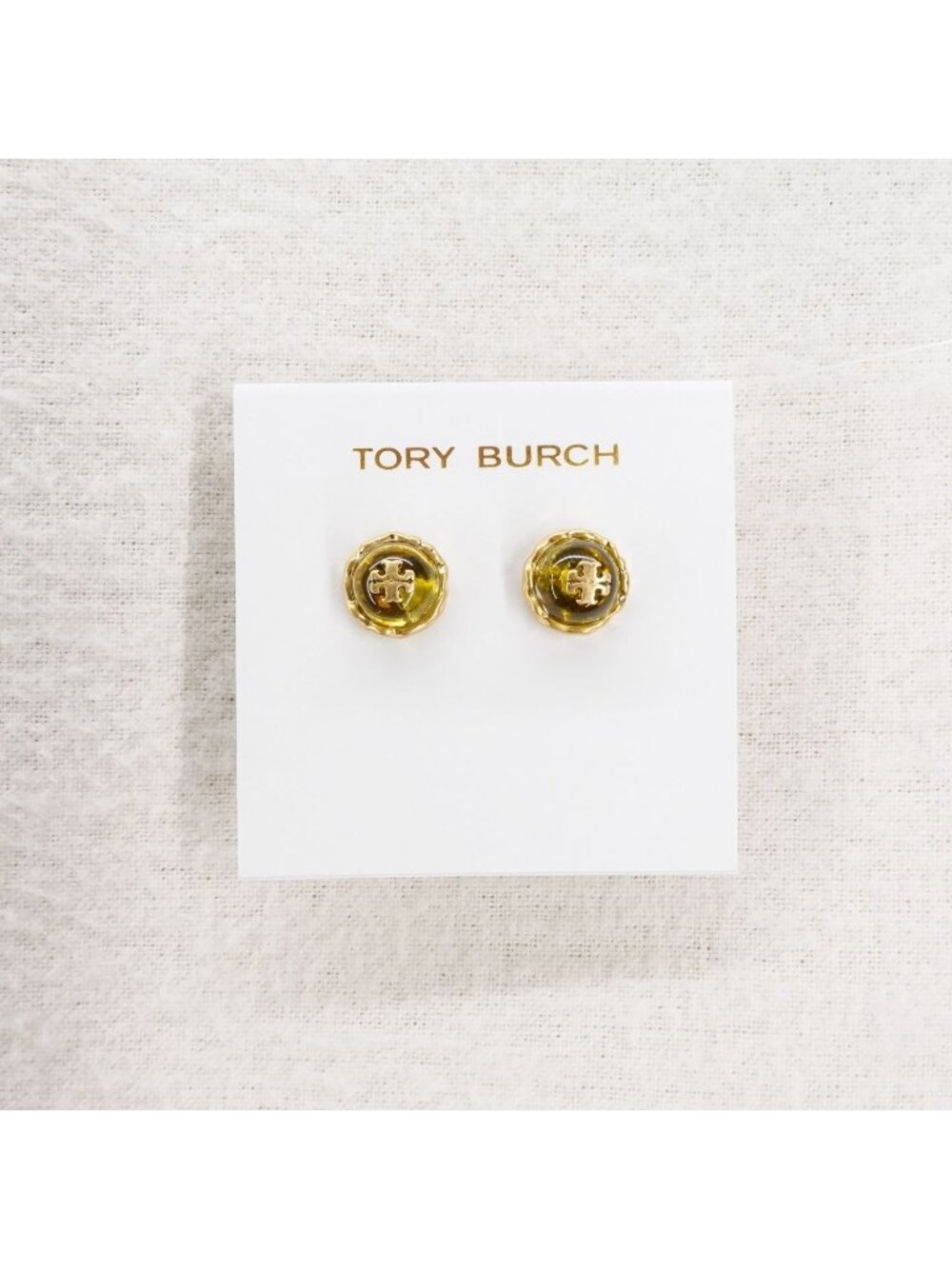 Tory Burch Roxanne Circle Stud Earrings Rolled Brass/Gold OS